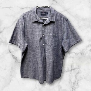 Vineyard Vines By Shep Ian Slim Fit Tucker Gray -Blue Short Sleeve